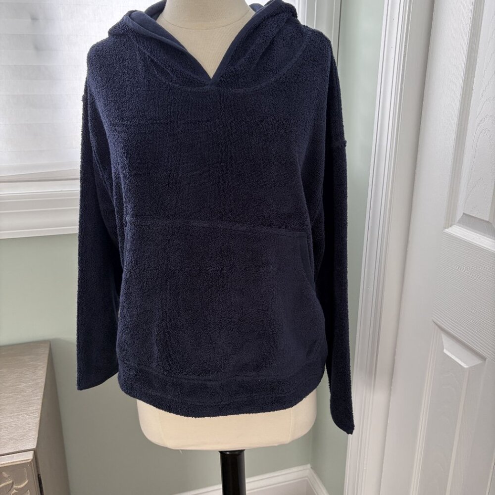 Tory Burch Josie Frend Terry Hoodie, Tory Navy, Size XS, NWT
